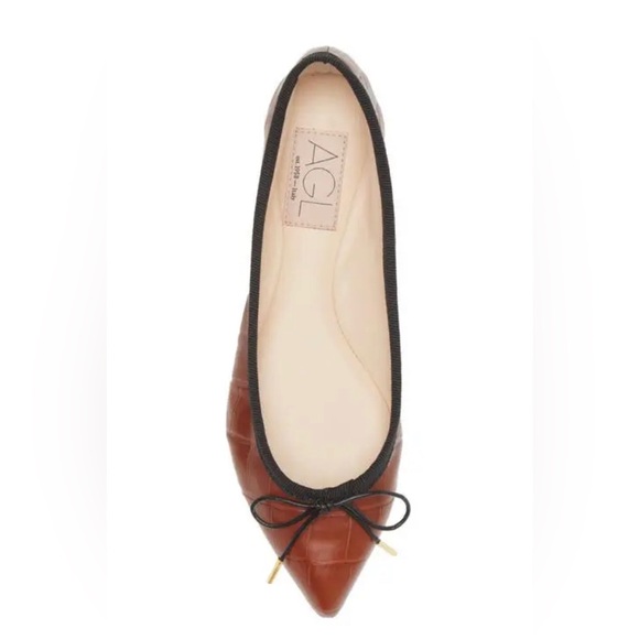 AGL Jomy Pointed Toe Ballet Flat, Cognac, Size 38 (8) - Picture 15 of 16